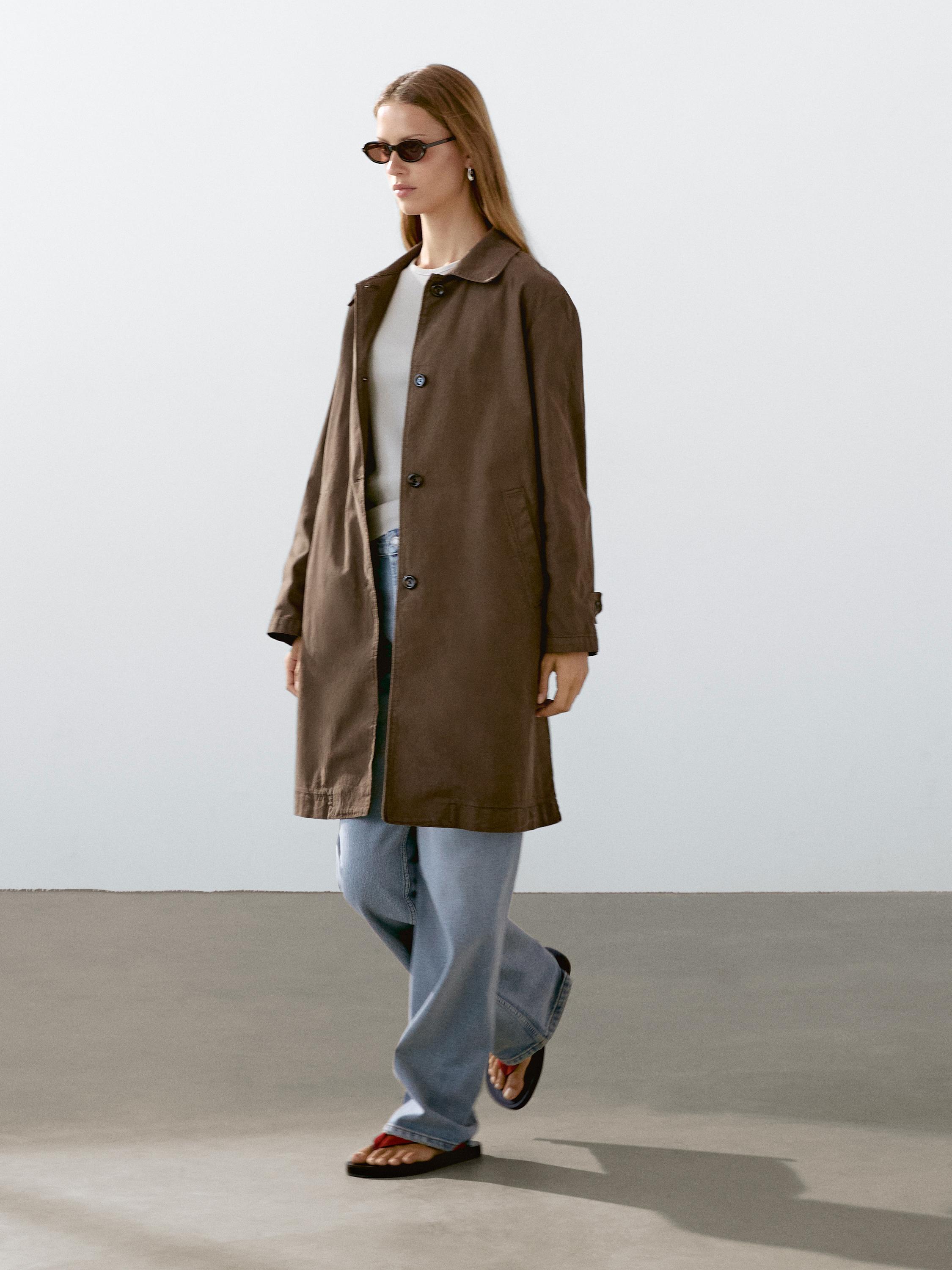 Cotton blend trench coat